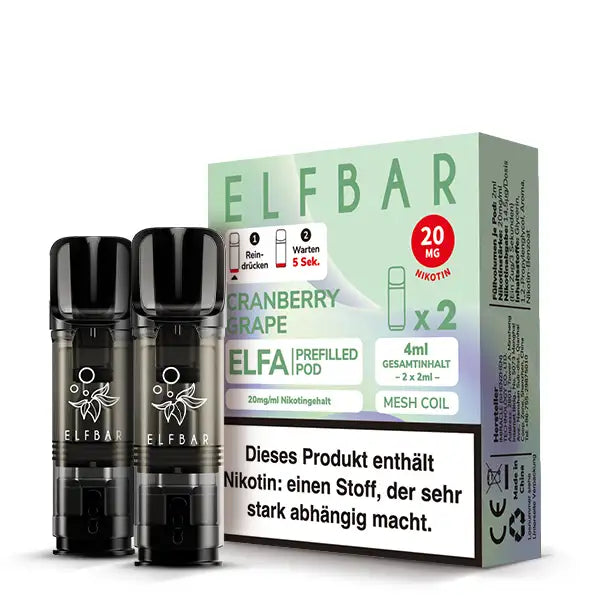 Elfbar - ELFA - Prefilled Pods (2 Stück) - Cranberry Grape - 20mg/ml