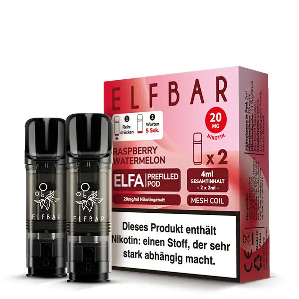 Elfbar - ELFA - Prefilled Pods (2 Stück) - Raspberry Watermelon - 20mg/ml