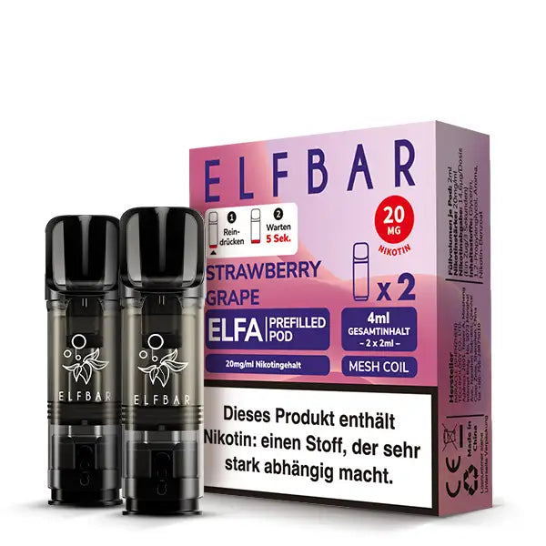 Elfbar - ELFA - Prefilled Pods (2 Stück) - Strawberry Grape - 20mg/ml