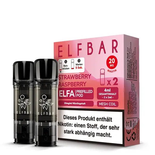 Elfbar - ELFA - Prefilled Pods (2 Stück) - Strawberry Raspberry - 20mg/ml