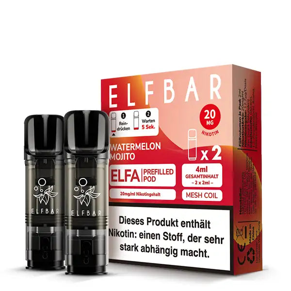 Elfbar - ELFA - Prefilled Pods (2 Stück) - Watermelon Mojito - 20mg/ml
