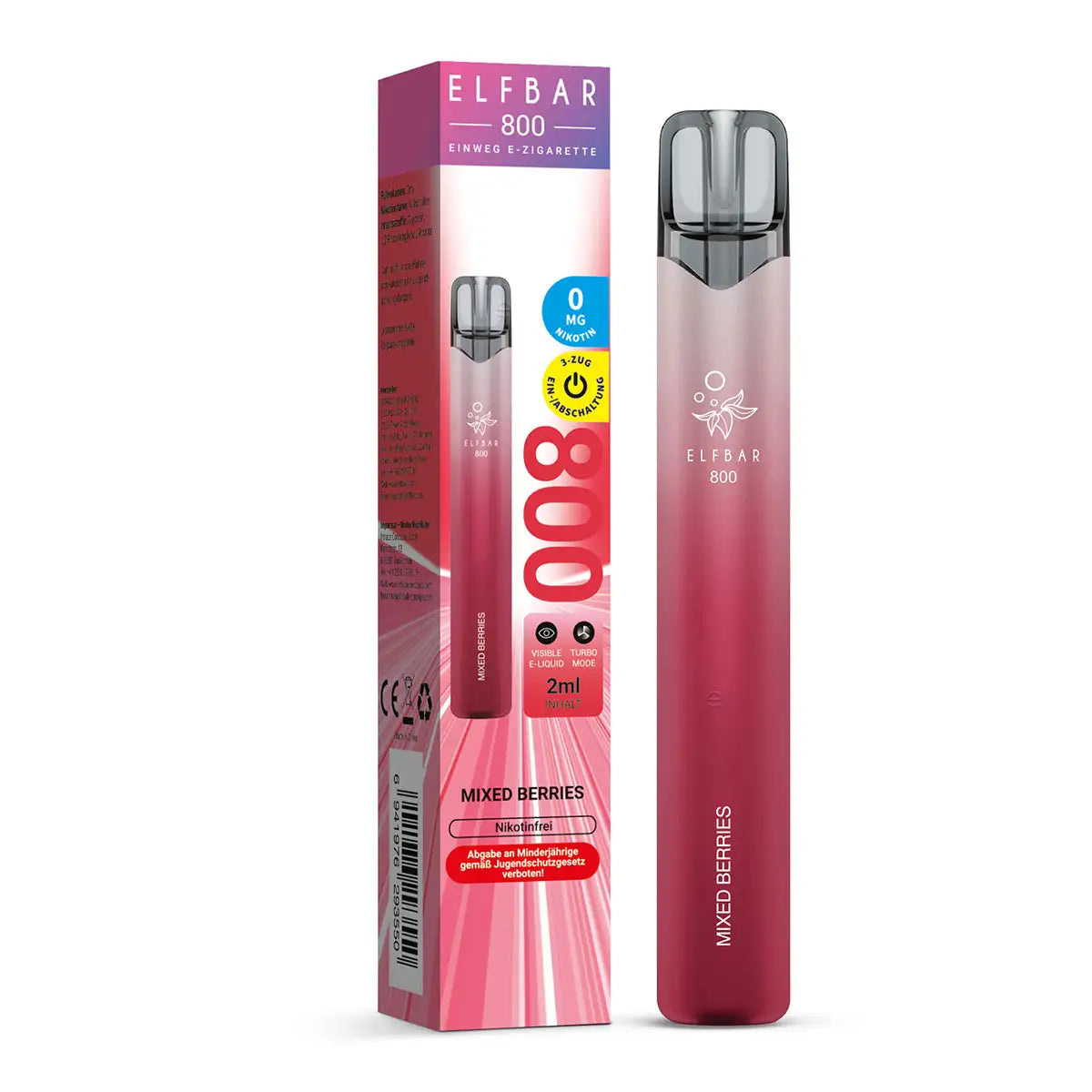 Elfbar 800 - Mixed Berries Einweg E-Zigarette nikotinfrei (0 mg)