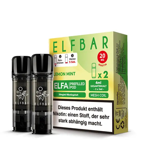 Elfbar - ELFA - Prefilled Pods (2 Stück) - Lemon Mint - 20mg/ml