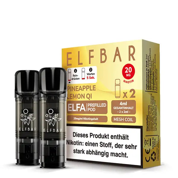 Elfbar - ELFA - Prefilled Pods (2 Stück) - Pineapple Lemon Qi - 20mg/ml